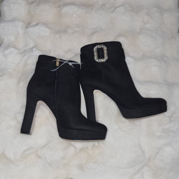 Women's Luminna Embellished Buckle Block-Heel Bootie by Jessica Simpson - Picture 2 of 7